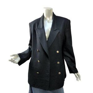 Vintage Black Blazer with Gold Buttons